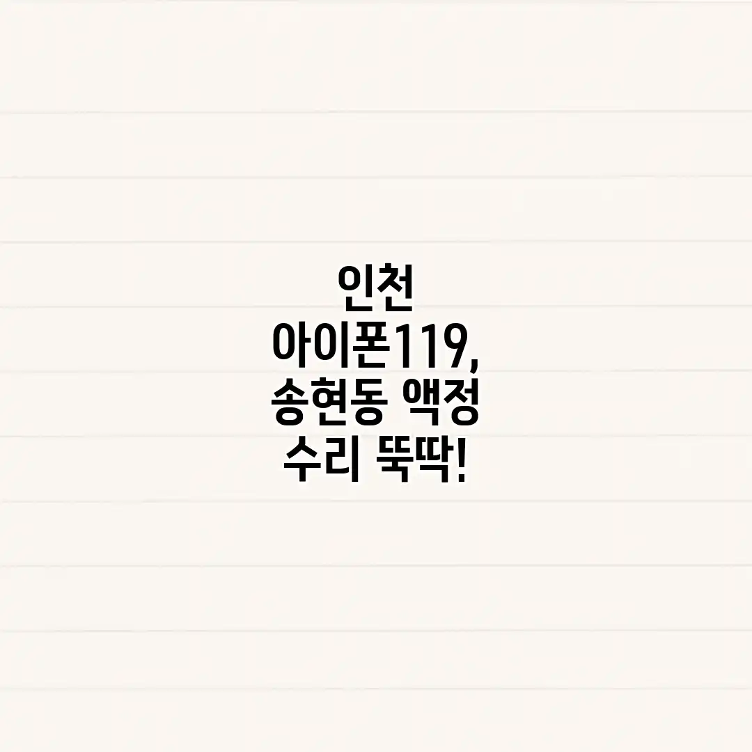 인천 아이폰119, 송현동 액정 수리 뚝딱! 인천 아이폰119, 송현동 액정 수리 뚝딱!