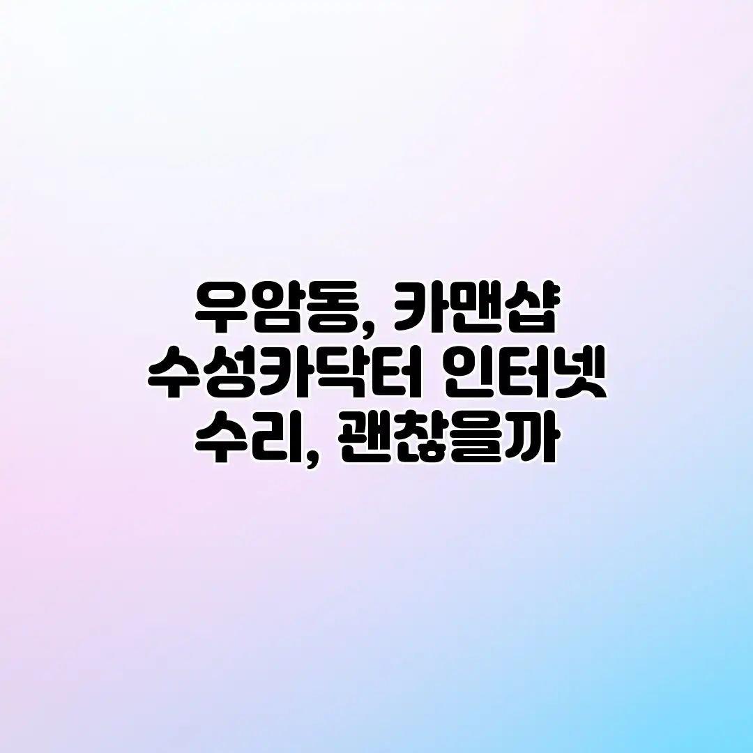 우암동, 카맨샵 수성카닥터 인터넷 수리, 괜찮을까?