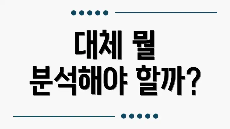 대체 뭘 분석해야 할까?