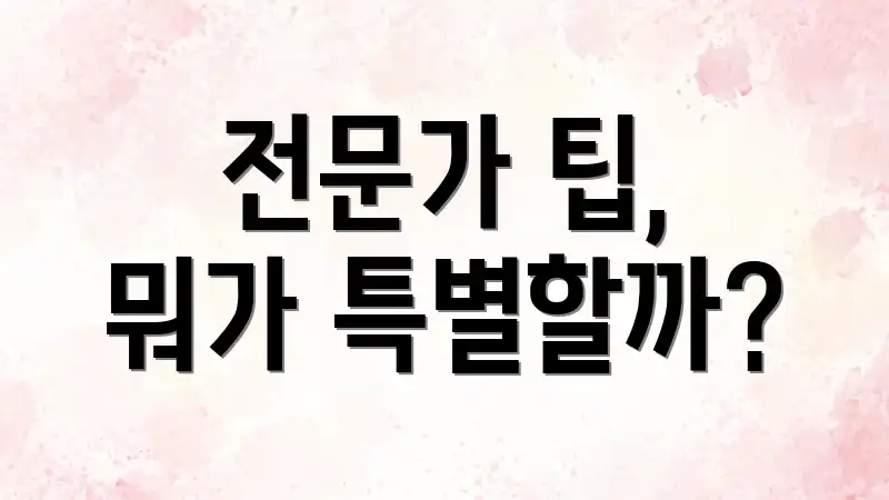 전문가 팁, 뭐가 특별할까?