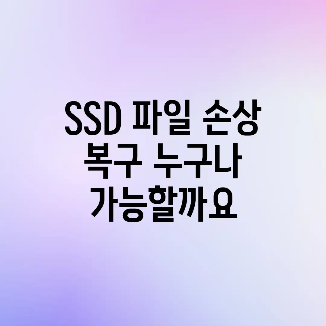 SSD 파일 손상 복구, 누구나 가능할까요?