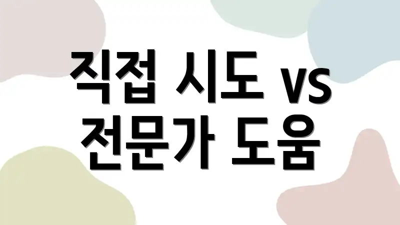 직접 시도 vs 전문가 도움
