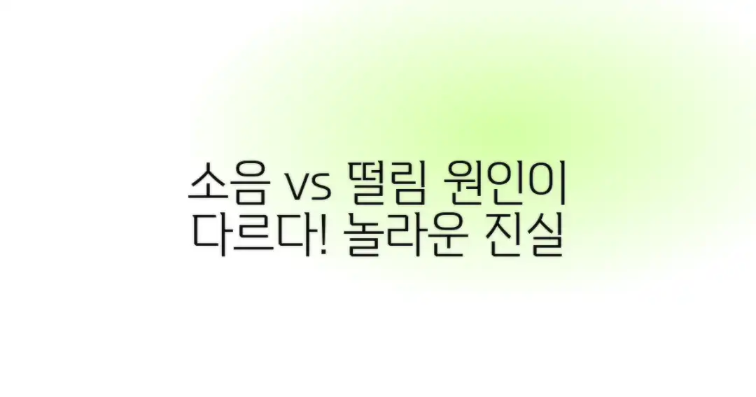 소음과 떨림, 원인이 다르다는 사실!