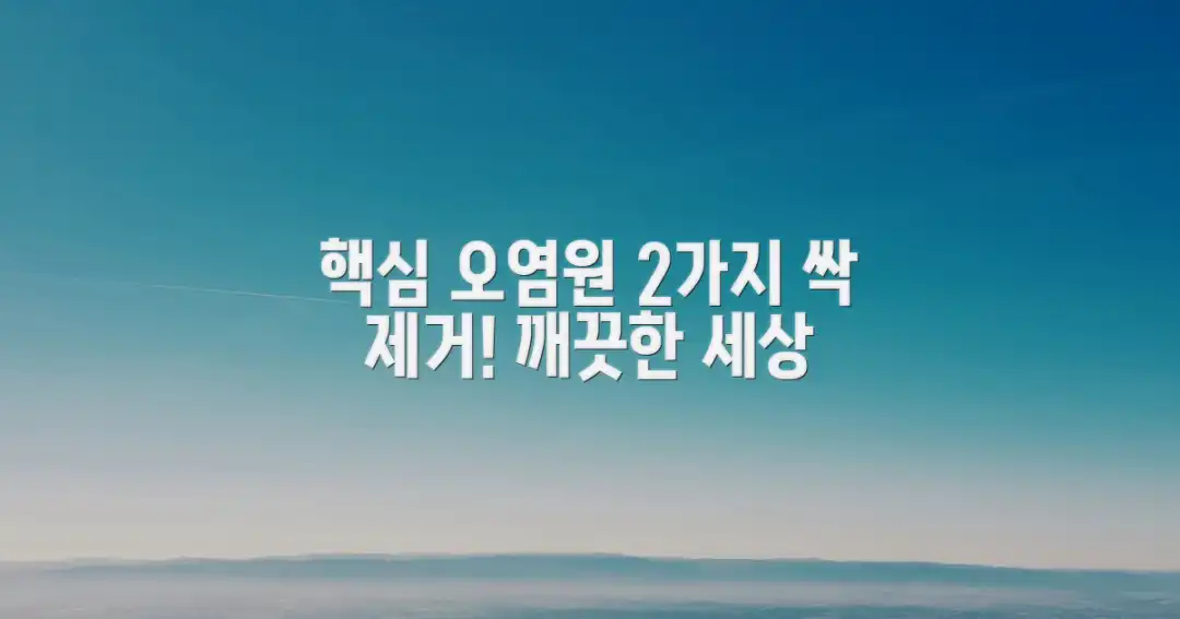 2가지 주요 오염원 제거