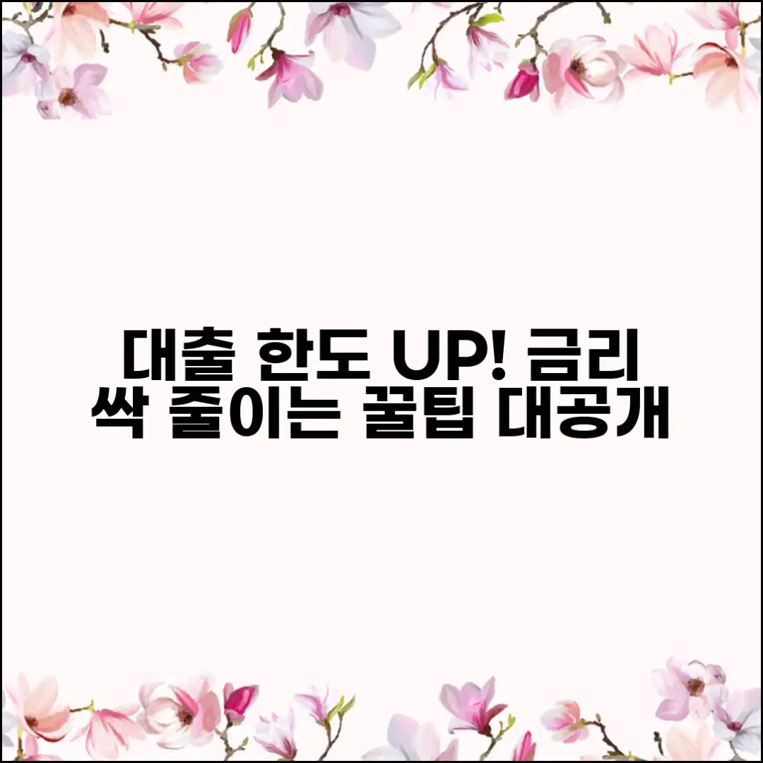 저금리 대출, 한도 높이는 마스터 가이드